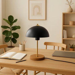 Opviq Lámpara de Mesa de Metal Negra AYD-2795